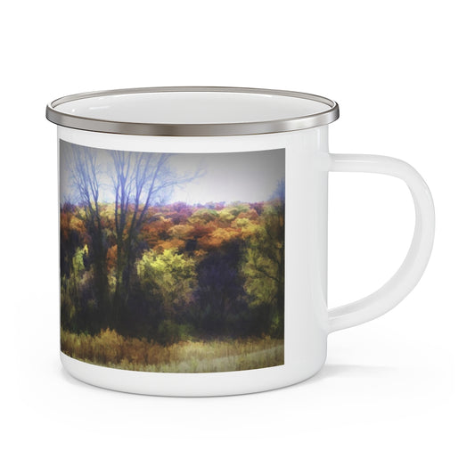 Fall Abstract landscape Enamel Camping Mug