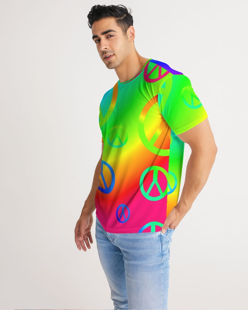 Rainbow Peace Signs Men's Tee