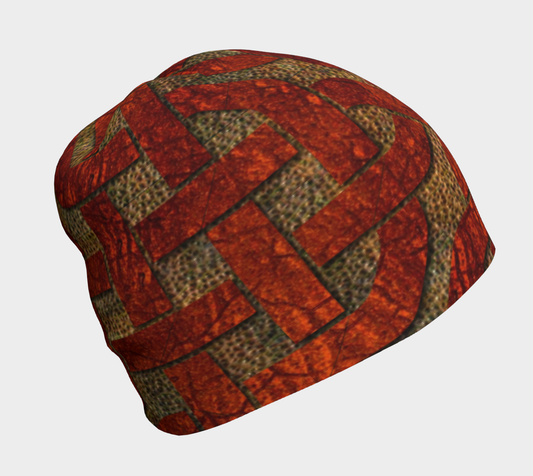 Red Leather Look Celtic Knot Hat