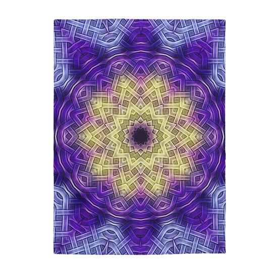 Purple Celtic Knot Kaleidoscope Velveteen Plush Blanket