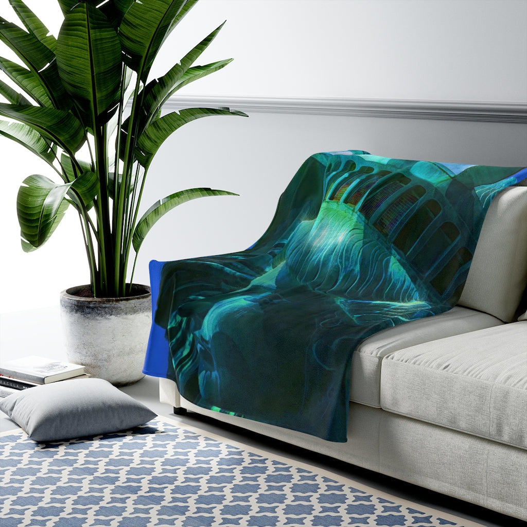 Statue Of liberty Head In The Sun Velveteen Plush Blanket