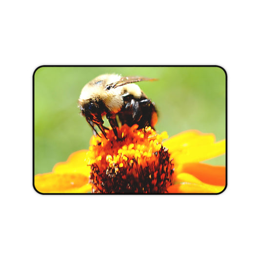 Bee On A Flower Desk Mat
