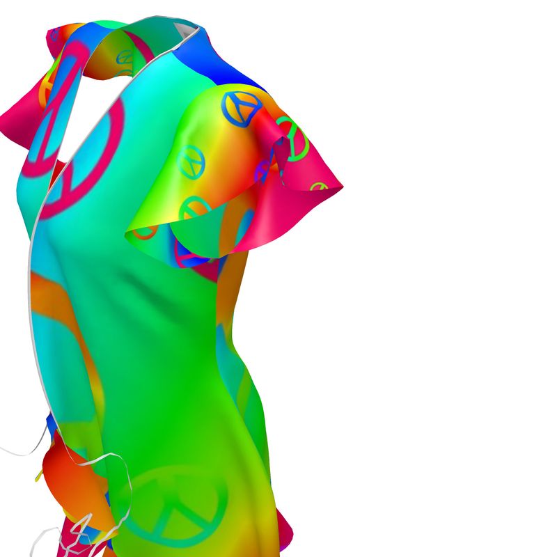 Rainbow Peace Sign Tea Dress