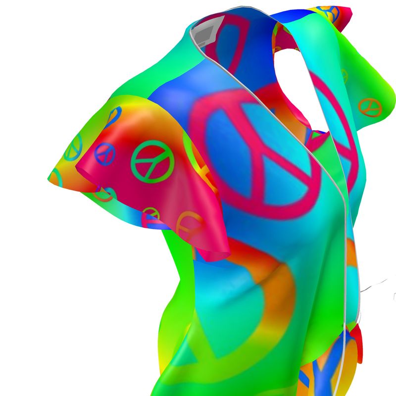 Rainbow Peace Sign Tea Dress