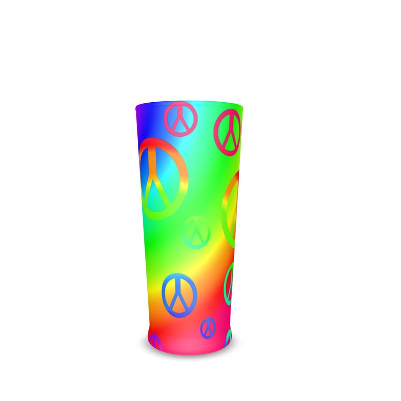 Rainbow Peace Signs Beer Glass
