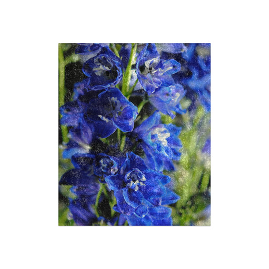 Blue Delphinium Crushed Velvet Blanket