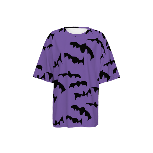 Bats Pattern Women’s Oversized Short-Sleeve T-Shirt-Heavyweight 225g