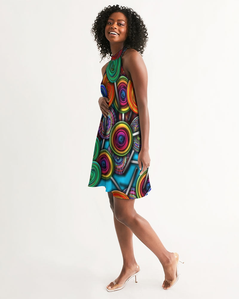 Colorful Lollipops Women's Halter Dress