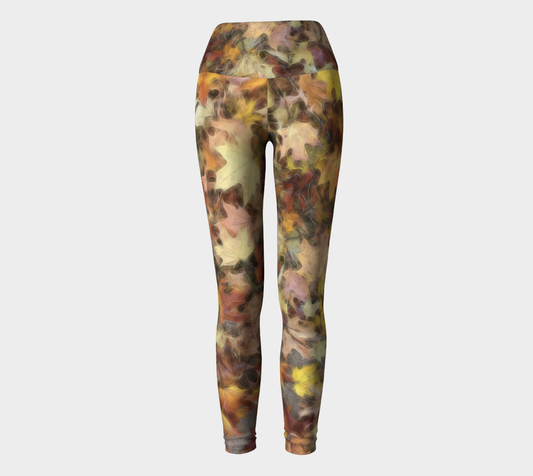 Light October Leaves Yoga Leggings
