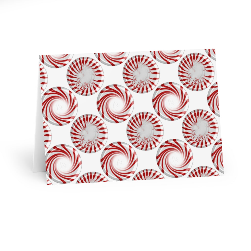 Peppermint Candy Dots Greeting Cards (5 Pack)