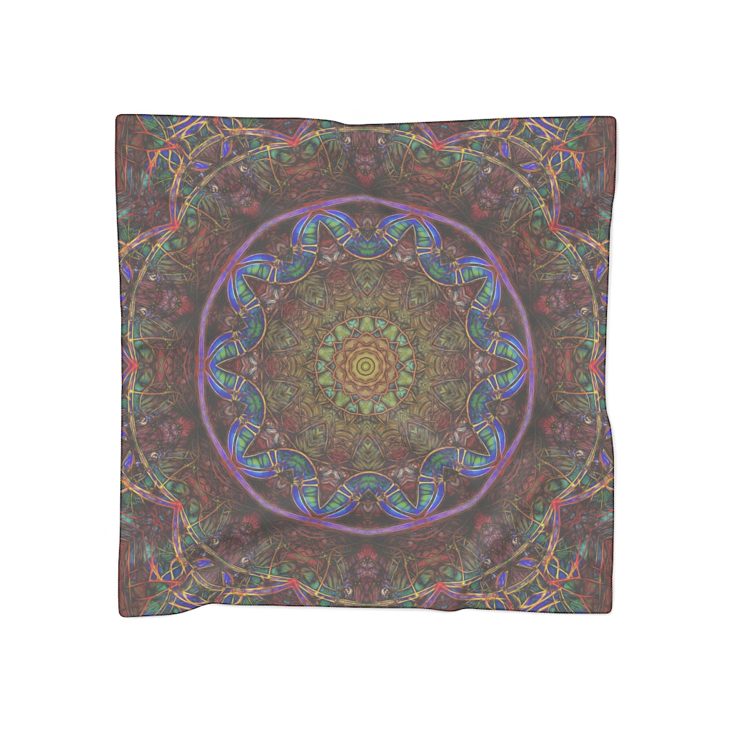 Blue Pink Windy Abstract Poly Scarf