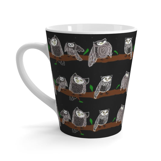 Cute Owls Pattern Latte mug