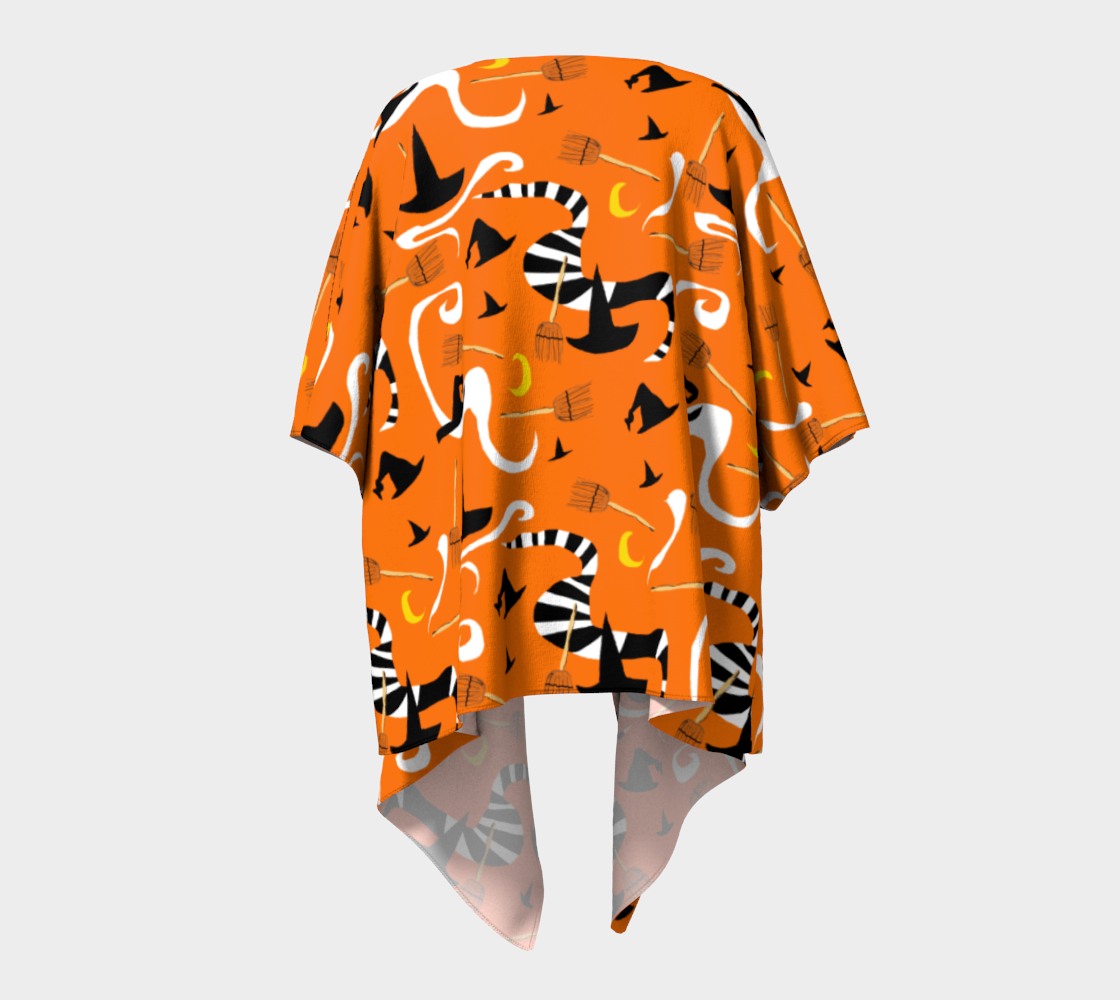 Witches Hats and Brooms Draped Kimono