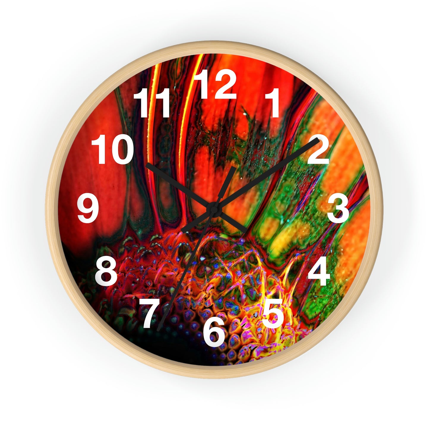 Orange Daisy Wall Clock