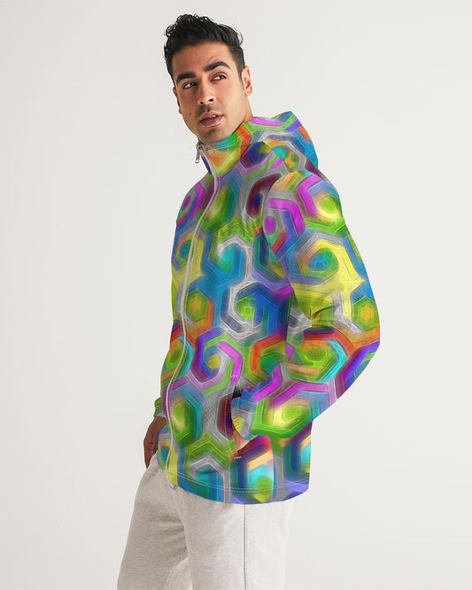 Colorful Hexagons Men's Windbreaker