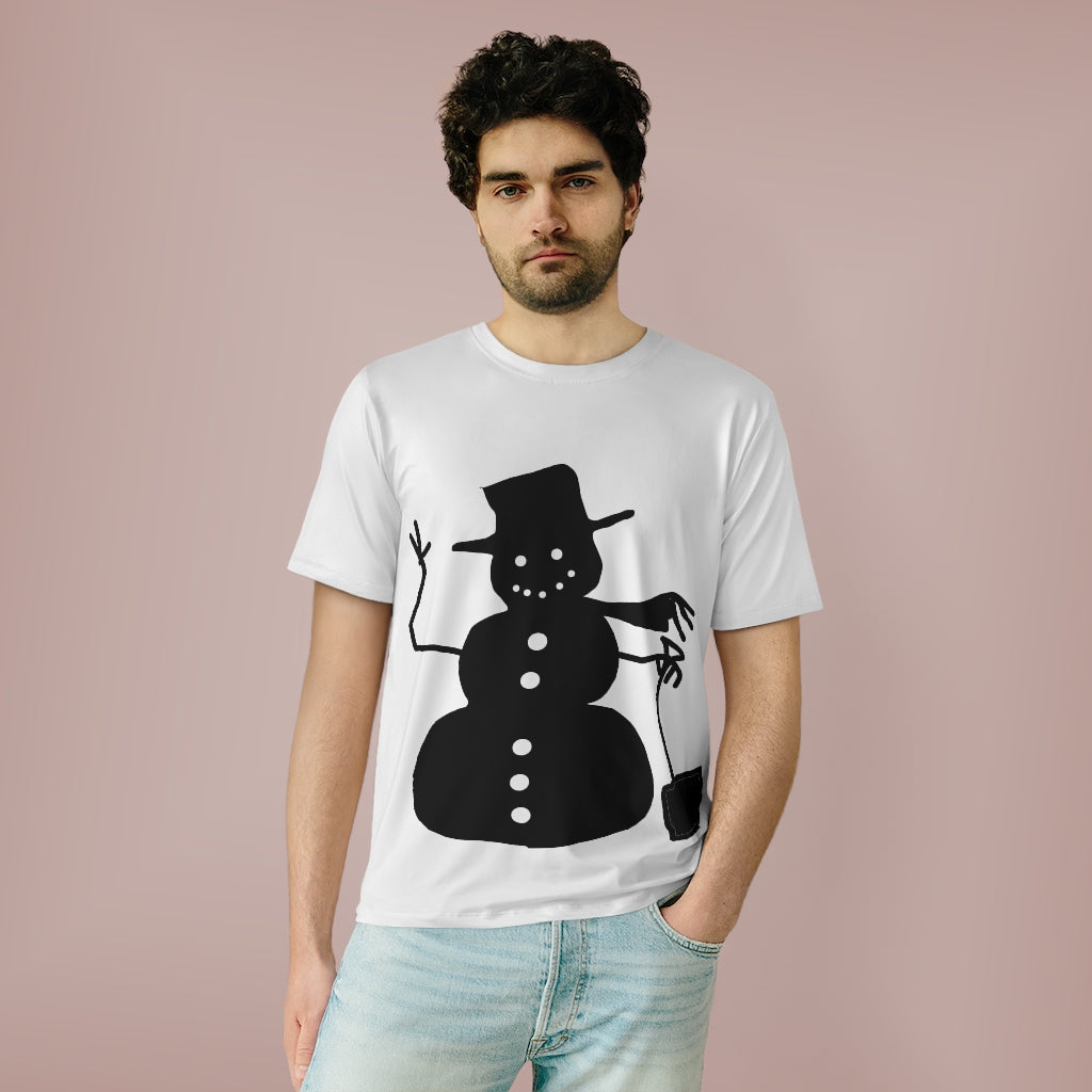 Waving Snowman Unisex AOP Cut & Sew T-Shirt