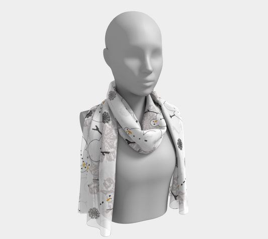 Snowman Pattern Long Scarf