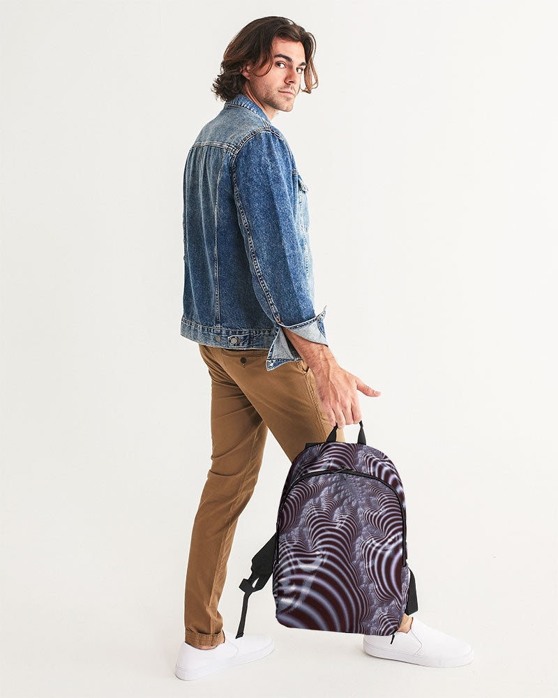 Black and White Spiral Fractal Large Backpack