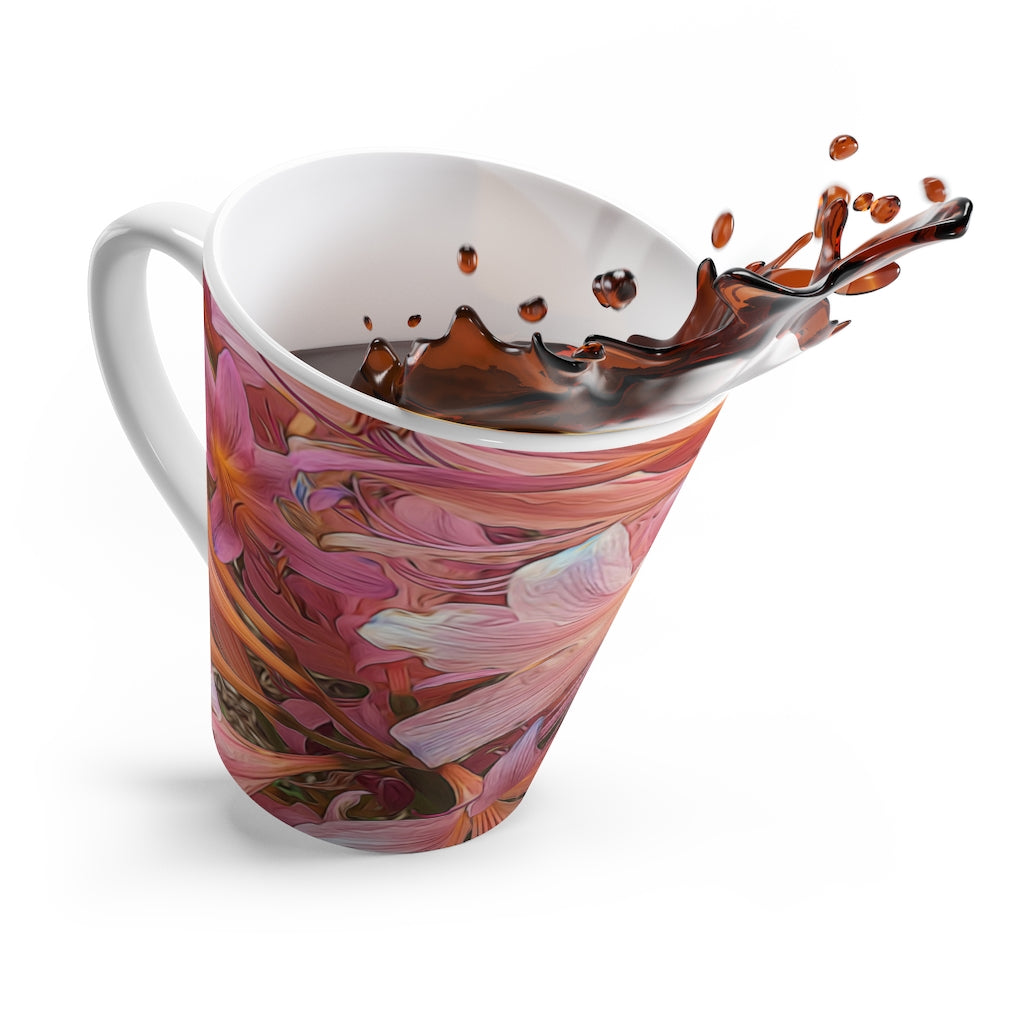 Pink Amaryllis Latte Mug