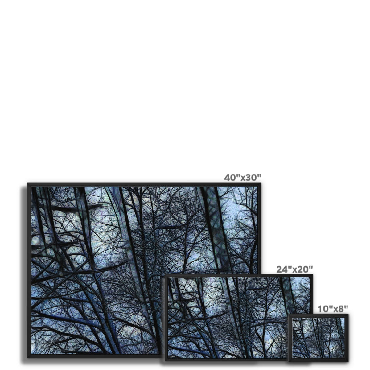 Twilight Icicles Framed Canvas