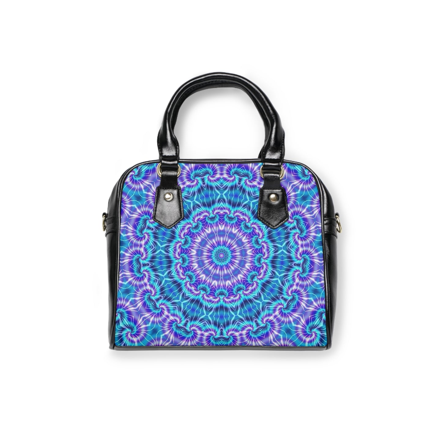 Blue and Purple Tie Dye Kaleidoscope Shoulder Handbag