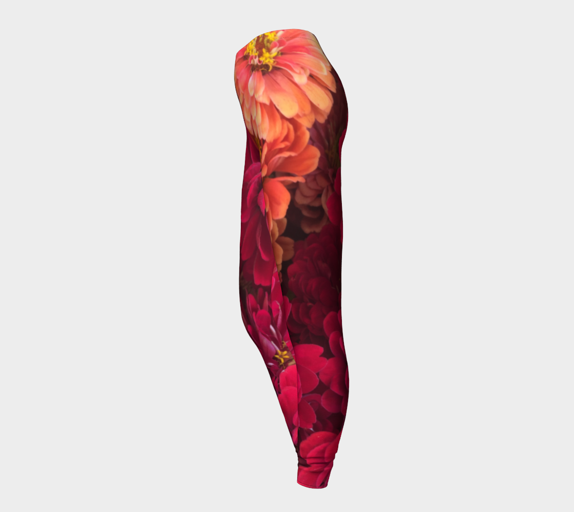 Peach and Pink Zinnias Leggings
