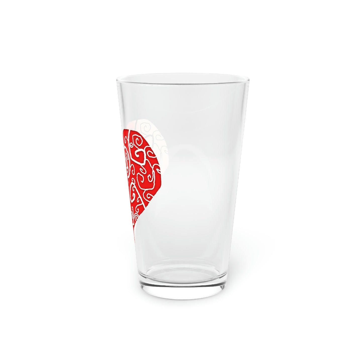 Heart Swirls Pint Glass, 16oz