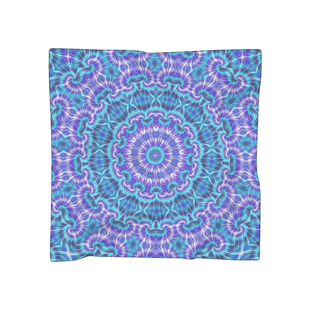 Blue and Purple Tie Dye Kaleidoscope Poly Scarf