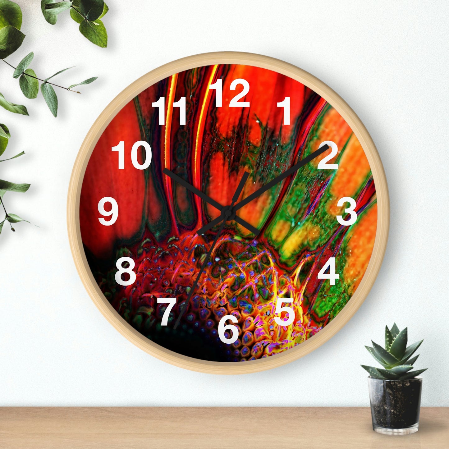 Orange Daisy Wall Clock