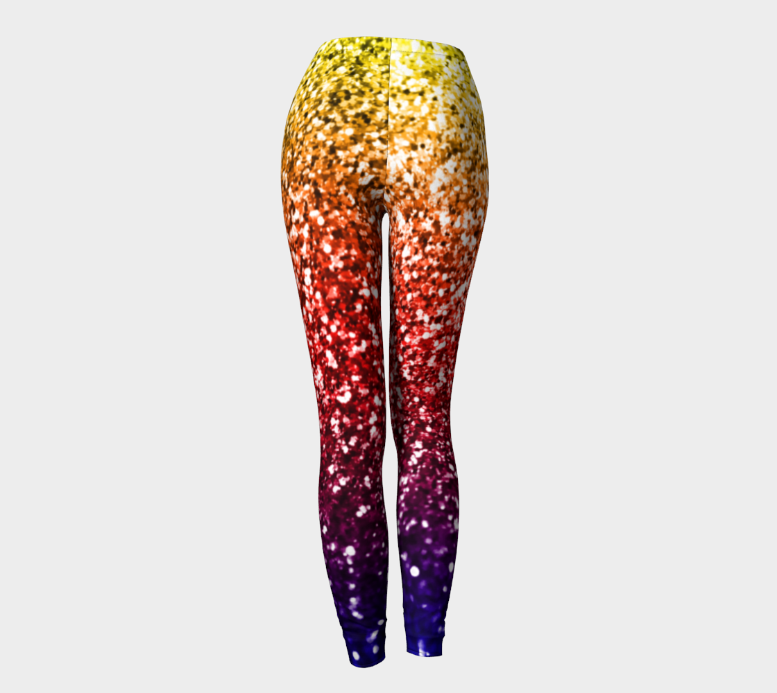 Rainbow Glitter Graphic Leggings
