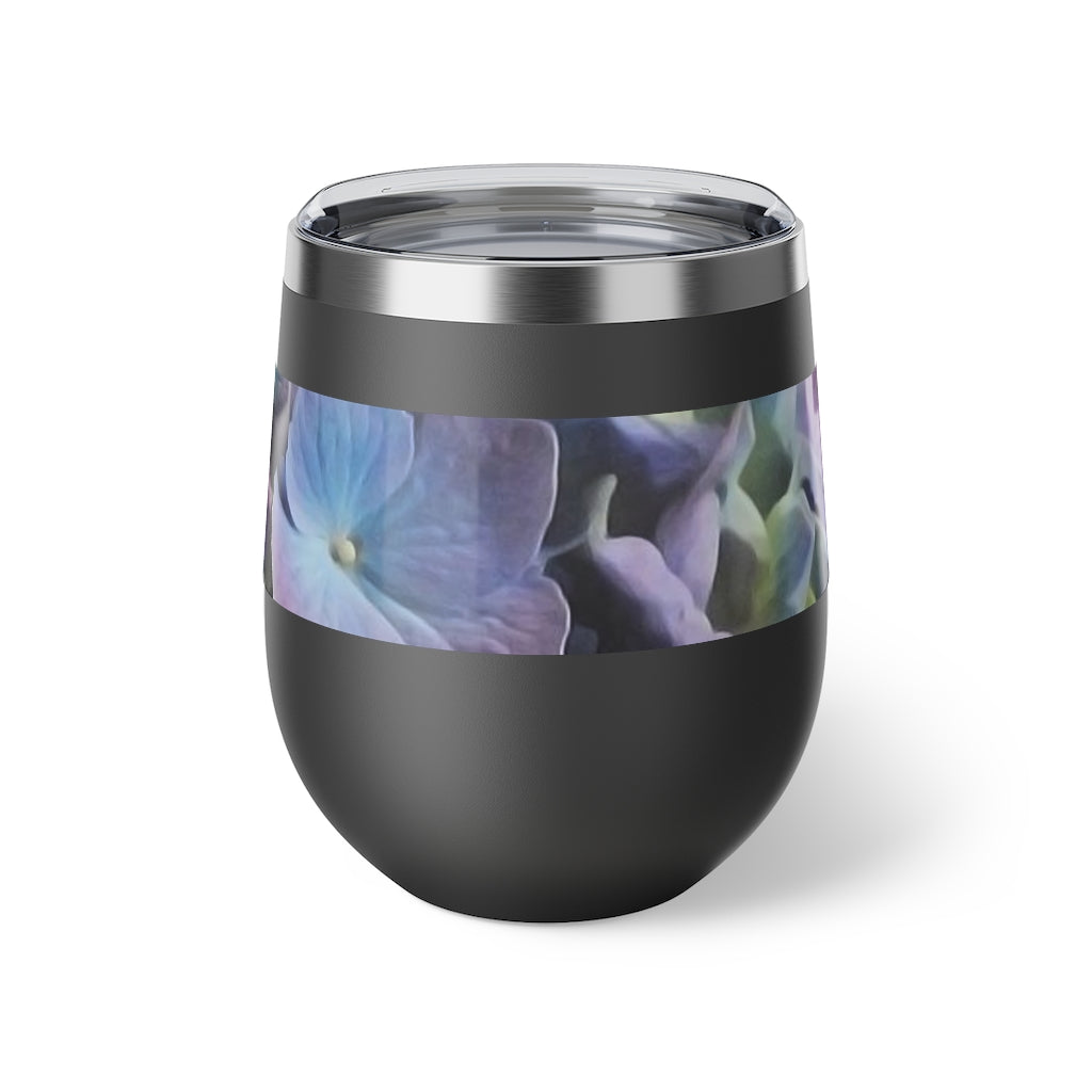 Blue and Purple Hydrangea Copper Vacuum Insulated Cup, 12oz