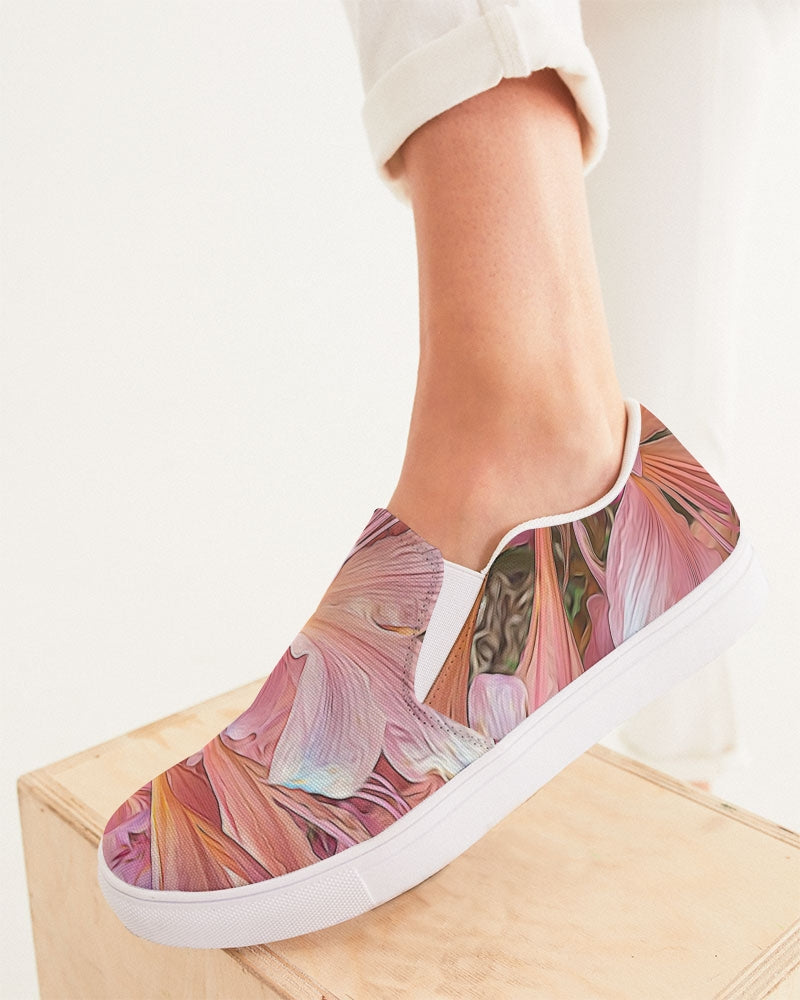 Pink Amaryllis Women's Slip-On Canvas Shoe