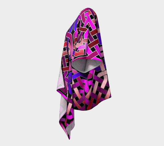 Pink Celtic Knot Square Draped Kimono