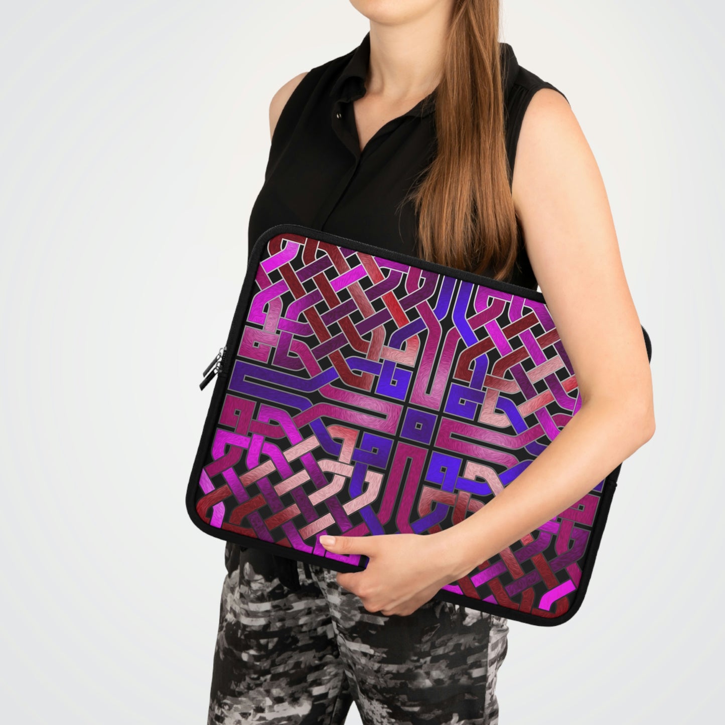 Pink Celtic Knot Square Laptop Sleeve