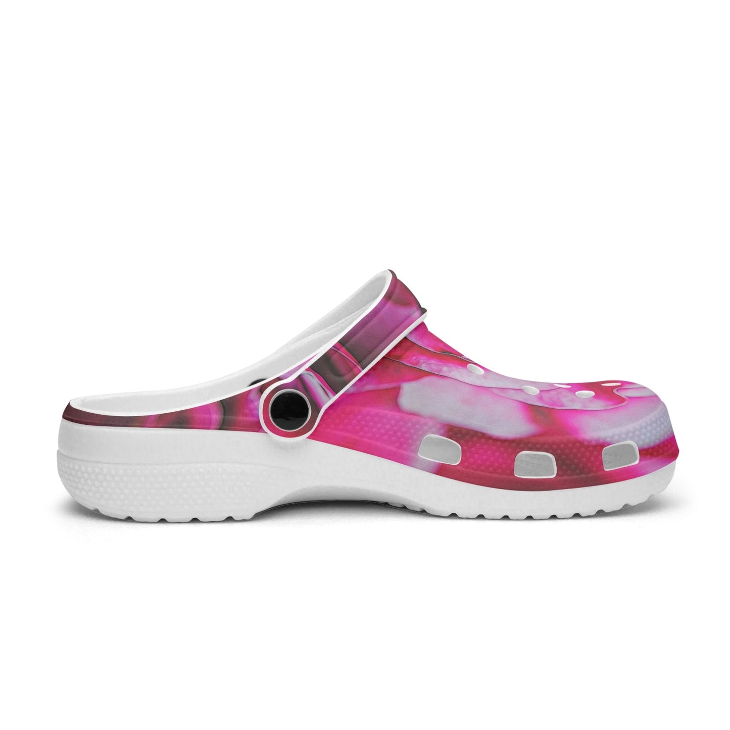 Dark Pink Flowers 413. All Over Printed Clogs