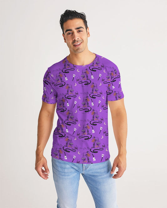 Witch Cat Cauldron Pattern Men's Tee