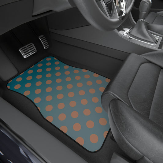 Denim and Brown Polkadots Car Mats (Set of 4)
