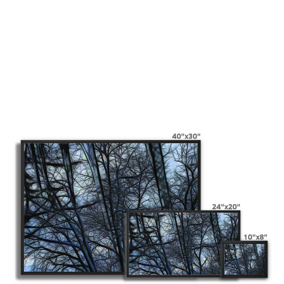 Twilight Icicles Framed Canvas
