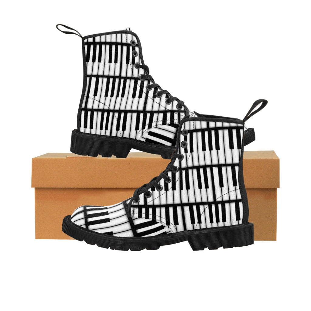 Piano Keys Women's Canvas Boots