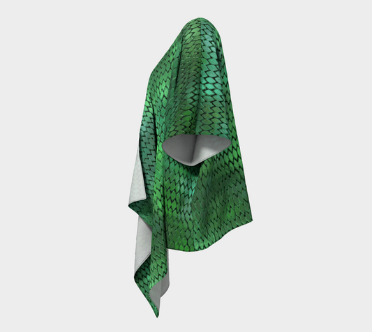 Green Dragon Scales Draped Kimono