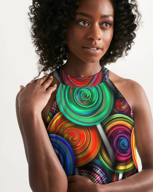 Colorful Lollipops Women's Halter Dress