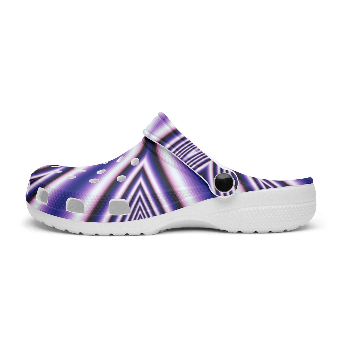 Blue Fractal Flower Kaleidoscope 413. All Over Printed Clogs