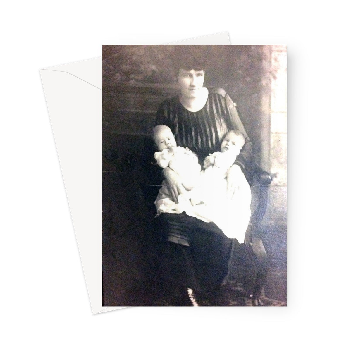 Early 1900s Mother and Twins Greeting Card