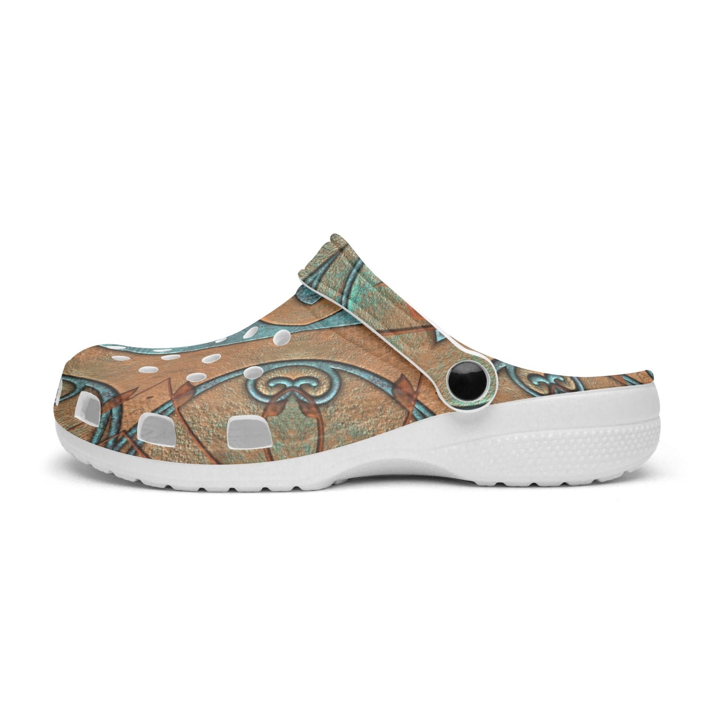 Copper Patina Kaleidoscope 413. All Over Printed Clogs