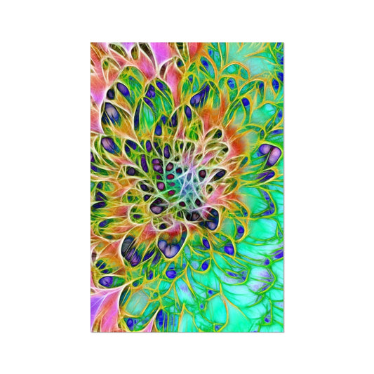 Abstract Peacock Chrysanthemum Hahnemühle Photo Rag Print