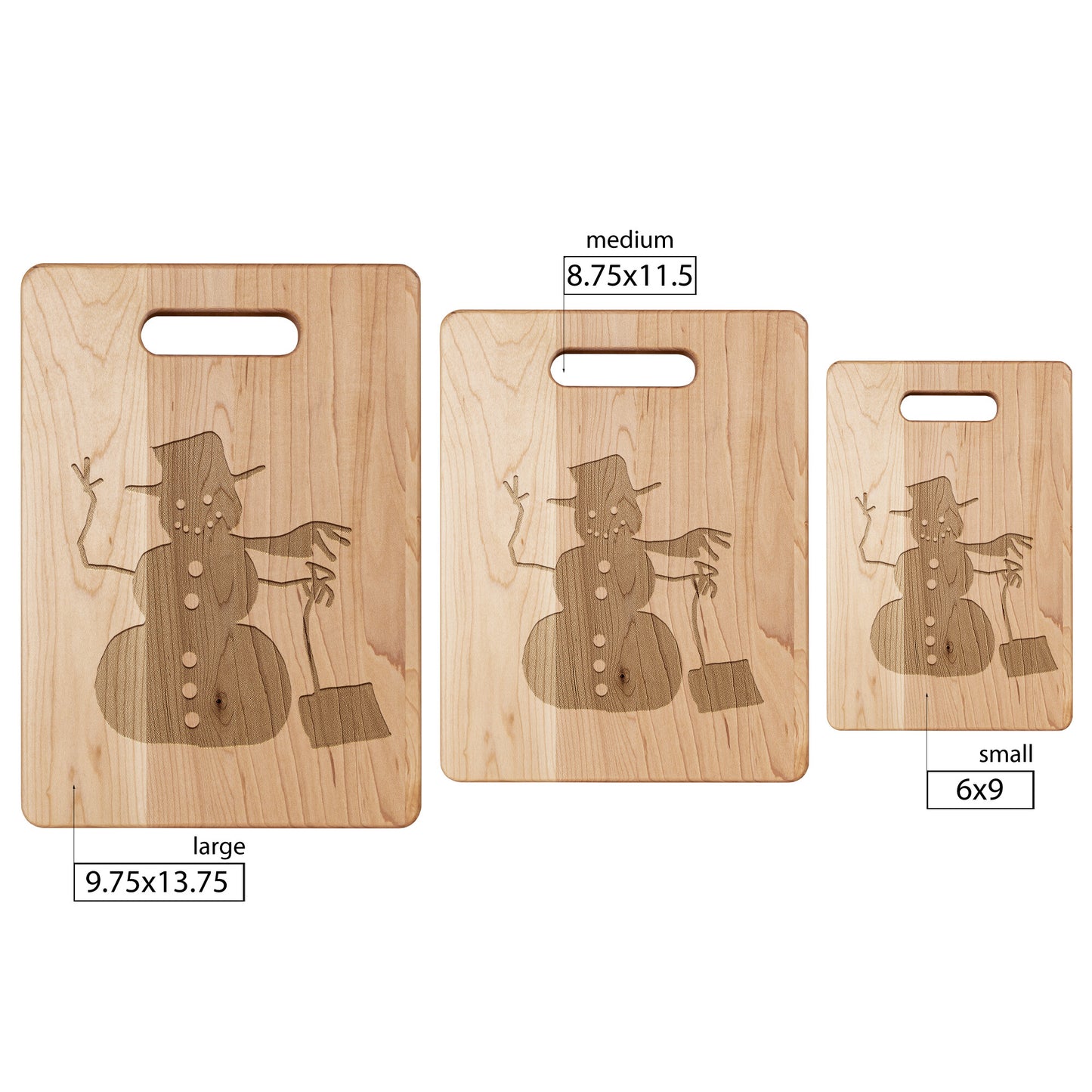 Waving Snowman Maple Cutting Board