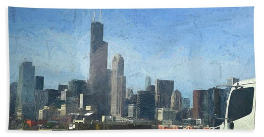 A Clear Drive Chicago - Beach Towel