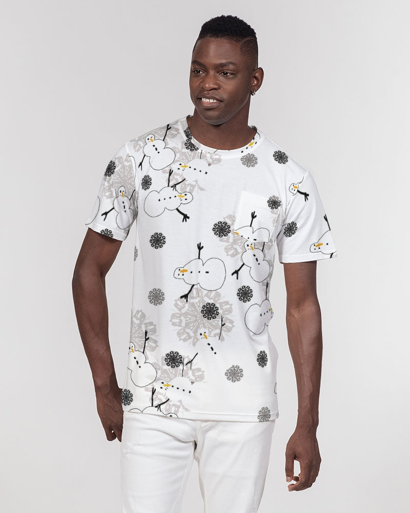Snowman Pattern Men's Everyday Pocket Tee