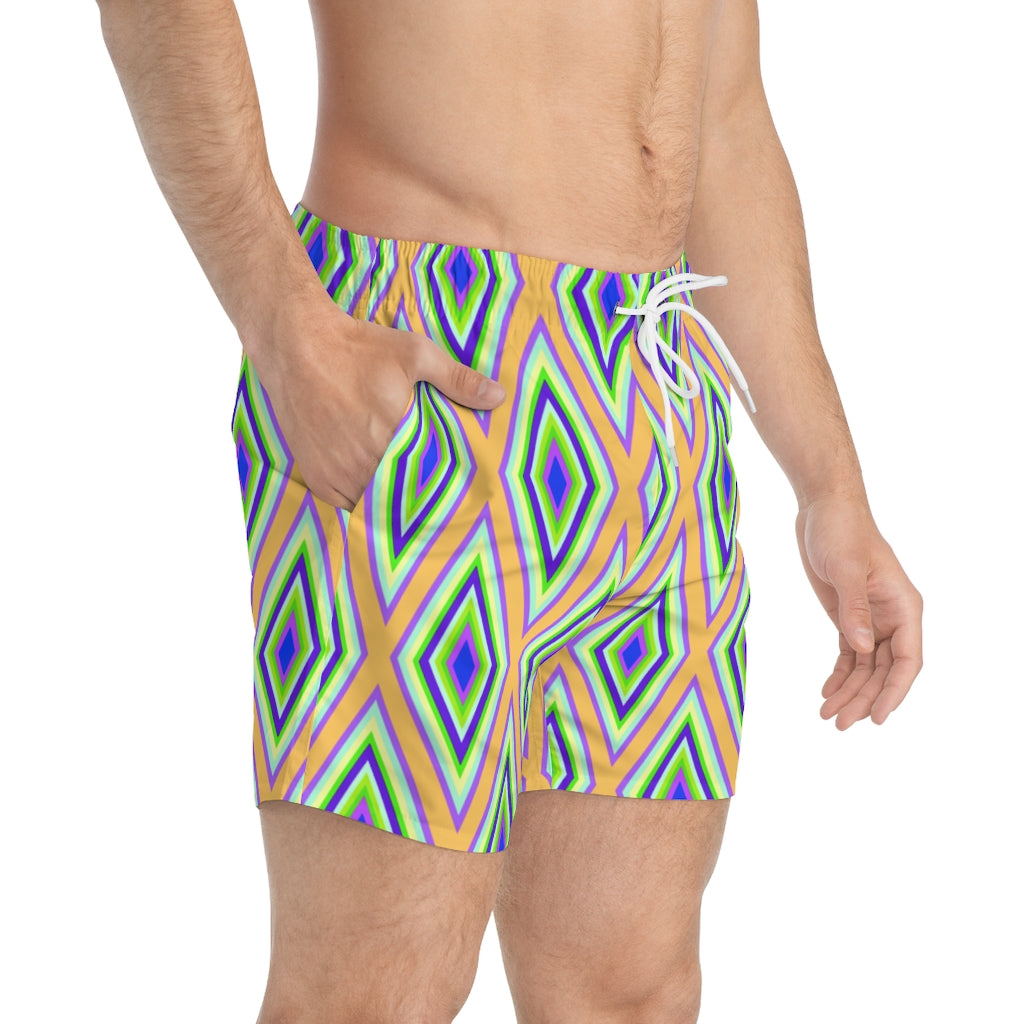 Colorful Diamonds Variation 1 Swim Trunks