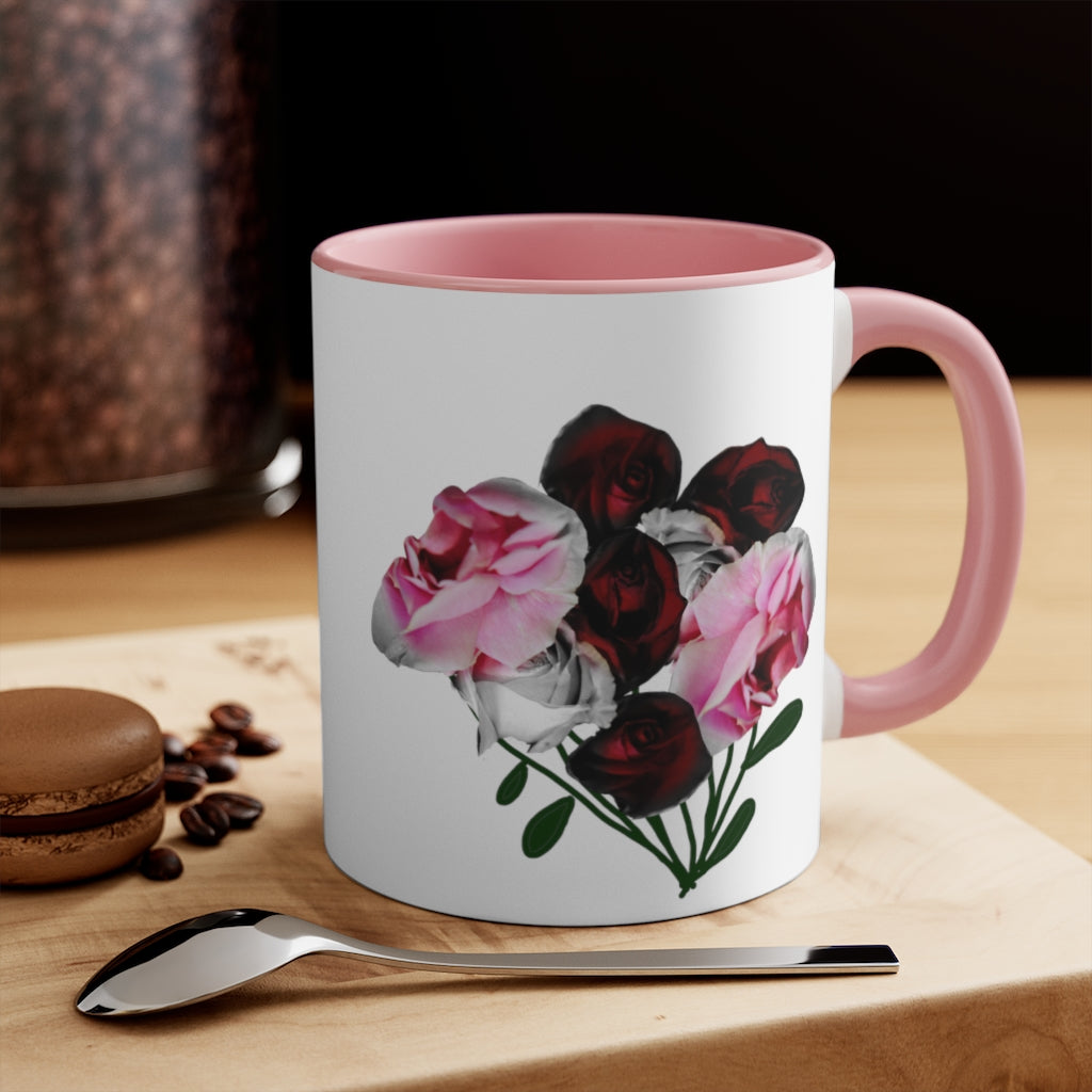Pink and Red Roses Accent Mug